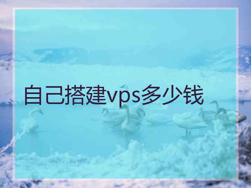 自己搭建vps多少钱