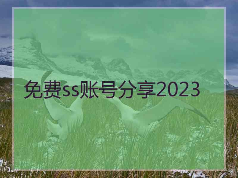 免费ss账号分享2023